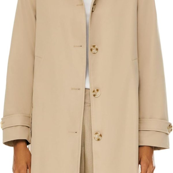 Women's Single-Breasted Trench Coat – Mid-Length Classic Lapel, Windproof Slim-Fit Outerwear