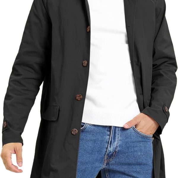 Men's Trench Coat | Slim-Fit Single-Breasted | Casual Long Jacket | Lightweight Lapel Style | Autumn Windproof Coat